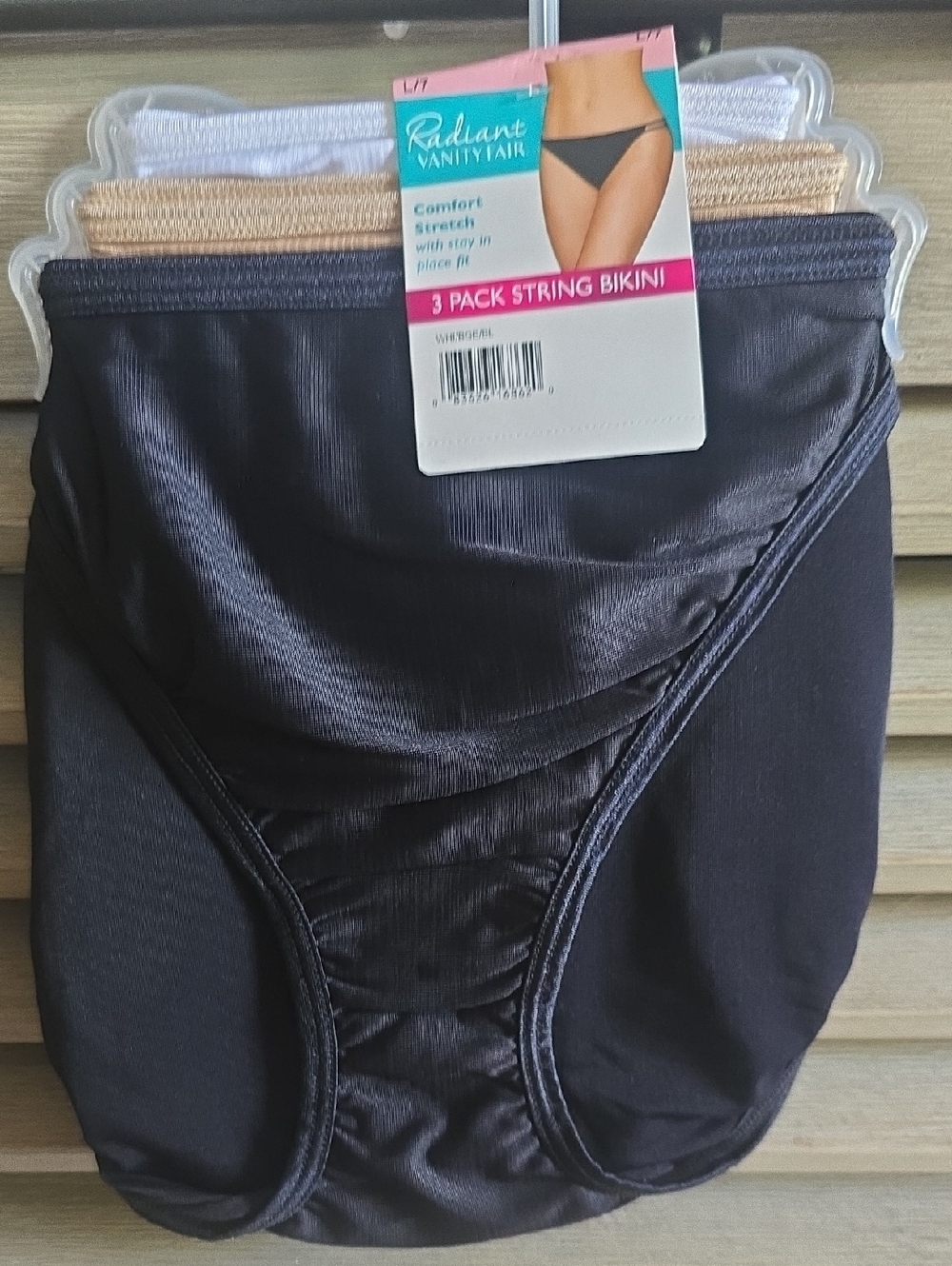 Vanity Fair Bikini 3-Pack — Black, Beige, White
